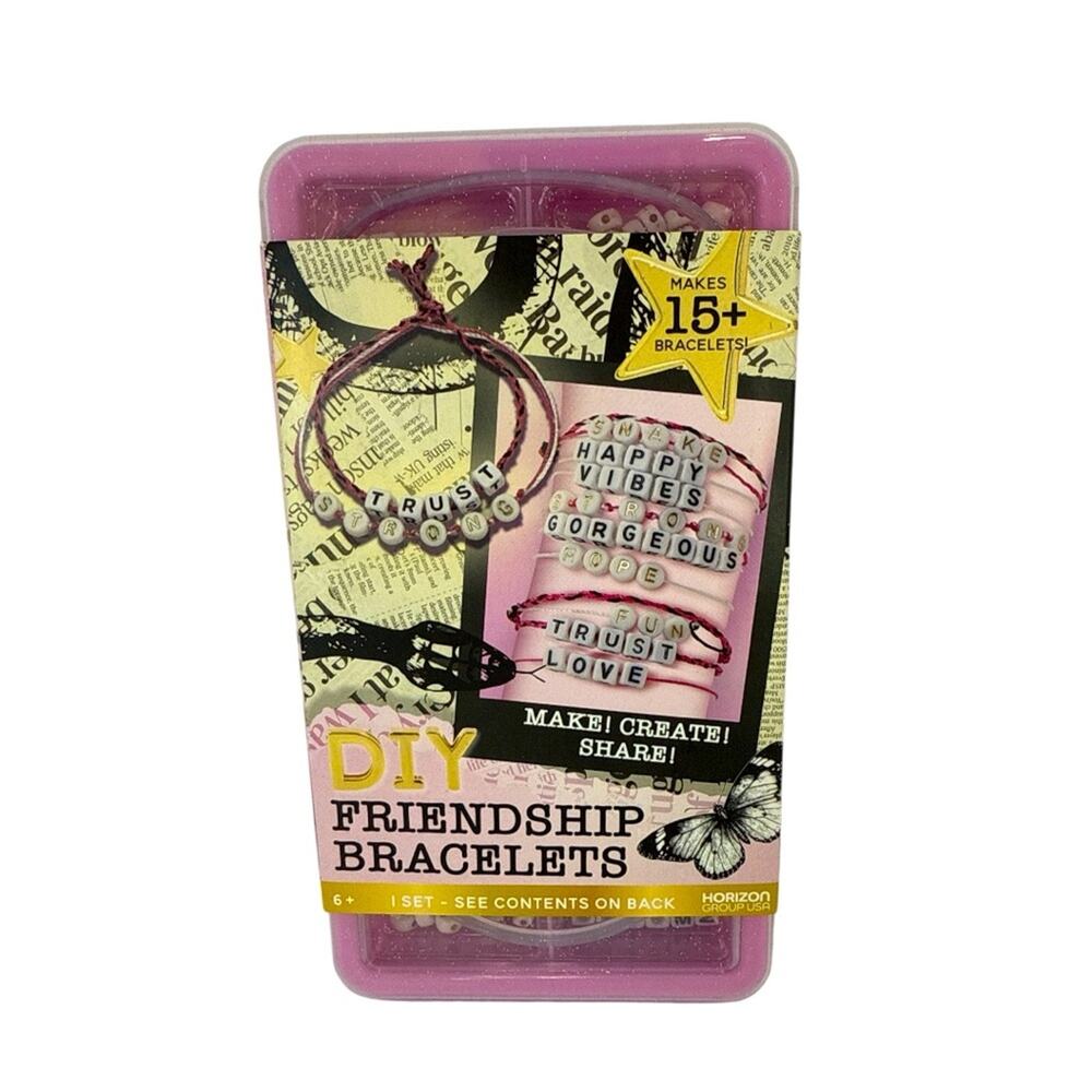 DIY Friendship Bracelets Kit Cubed Alphabet Beads NEW